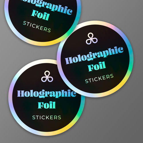 Foil personalised stickers with holographic printing